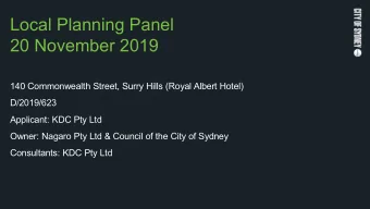 Local Planning Panel  20 November 2019  140 Commonwealth Street, Surry Hills (Royal Albert Hotel)