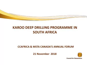 SOUTH AFRICA  CCAFRICA &amp; MSTA CANADA'S ANNUAL FORUM  21 November  2018  OUR LOCATION : SOUTH