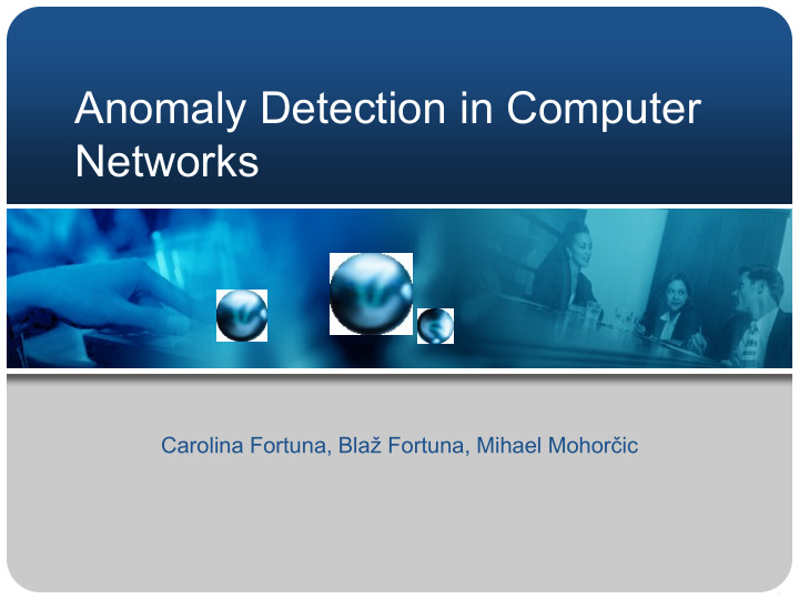 anomaly detection in computer networks