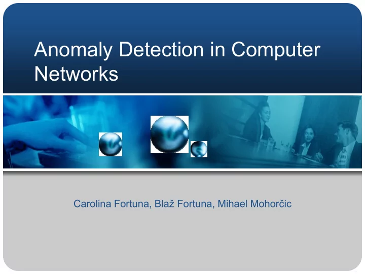 anomaly detection in computer networks