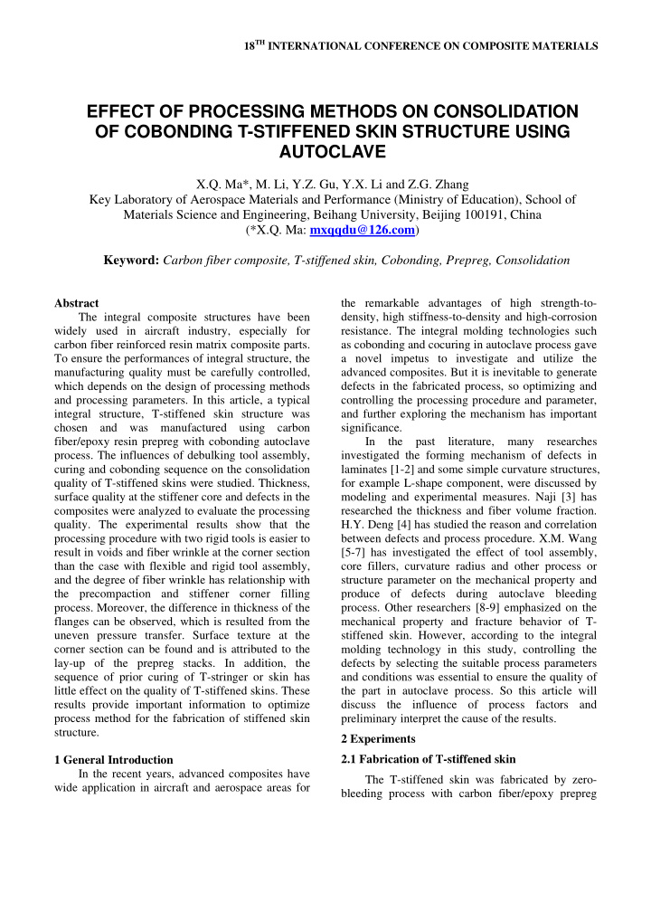 effect of processing methods on consolidation of