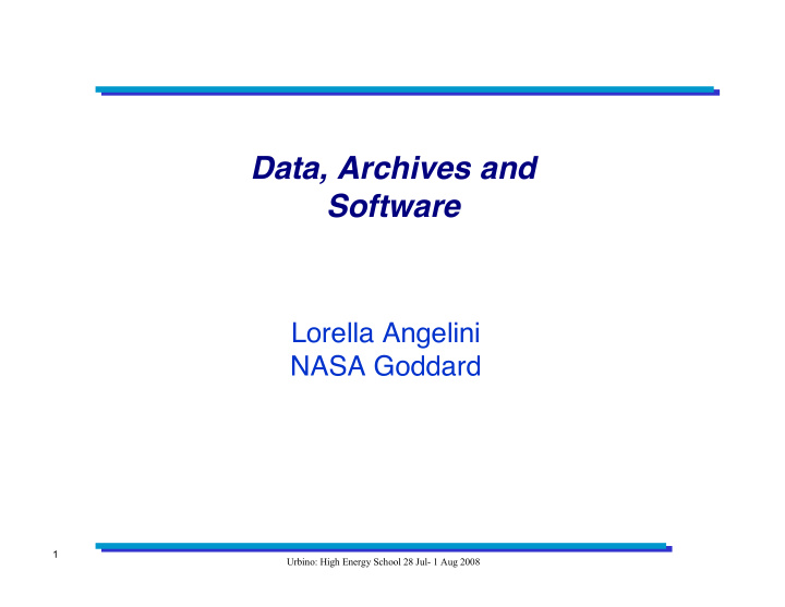 data archives and software
