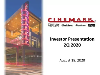 Investor Presentation  2Q 2020  August 18, 2020  1  Forward Looking Statements  FORWARD LOOKING