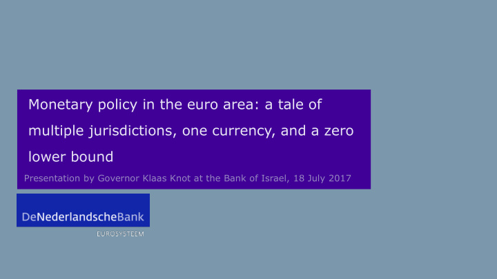 monetary policy in the euro area a tale of