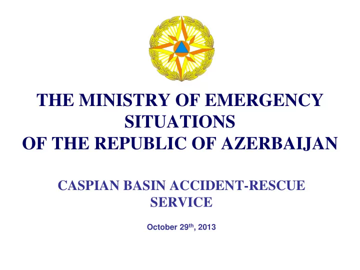 the ministry of emergency