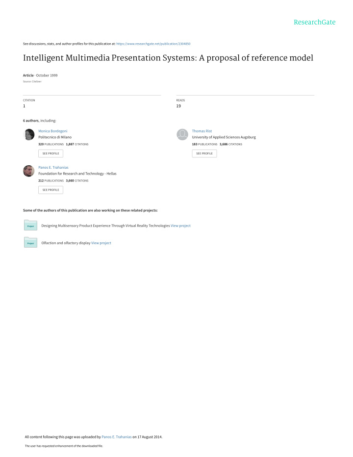 intelligent multimedia presentation systems a proposal of