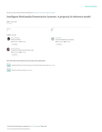 Intelligent Multimedia Presentation Systems: A proposal of reference model Article  October 1999