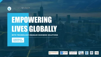 EMPOWERING  LIVES GLOBALLY  WITH TECHNOLOGY ENABLED BUSINESS SOLUTIONS  CORPORATE  PROFILE 2020