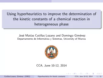Using hyperheuristics to improve the determination of  the kinetic constants of a chemical reaction