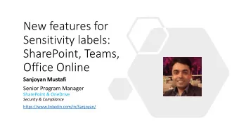 Office Online  Sanjoyan Mustafi  Senior Program Manager  SharePoint &amp; OneDrive  Security &amp;