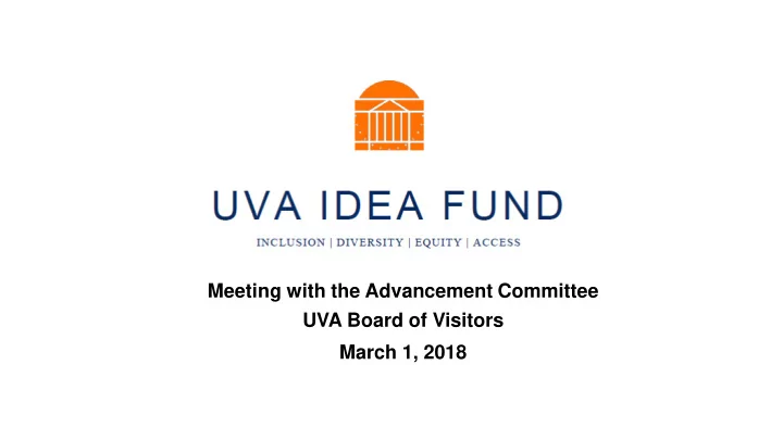 meeting with the advancement committee uva board of