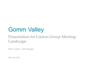 Presentation for Liaison Group Meeting:  Landscape  Peter Corrie - LDA Design  10th June 2015