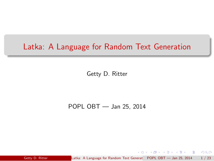 latka a language for random text generation