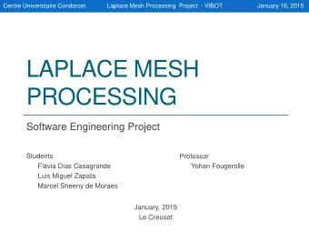 LAPLACE MESH  PROCESSING  Software Engineering Project  Students  Professor  Flvia Dias