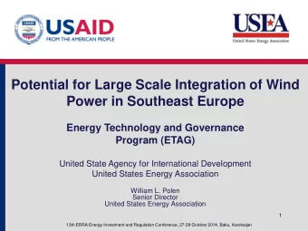 Power in Southeast Europe  Energy Technology and Governance  Program (ETAG)  United State Agency