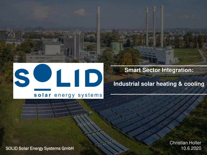 smart sector integration industrial solar heating cooling