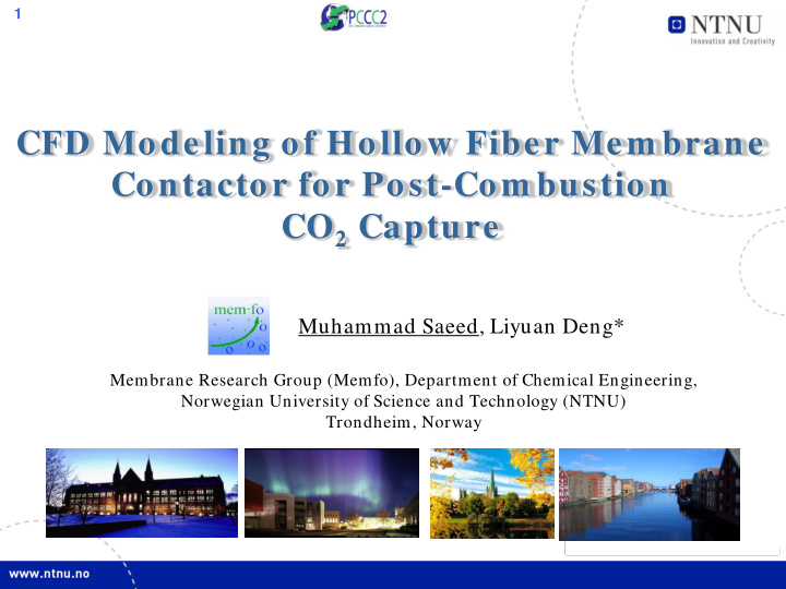 cfd modeling of hollow fiber mem brane contactor for post