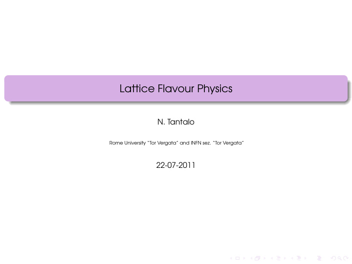 lattice flavour physics