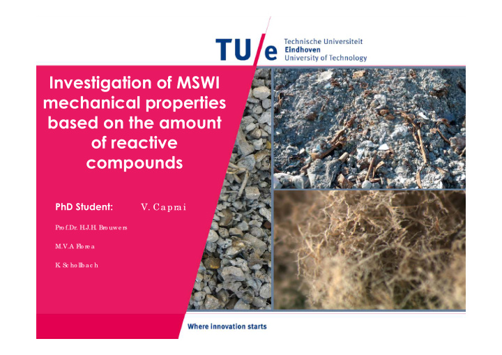 investigation of mswi mechanical properties based on the