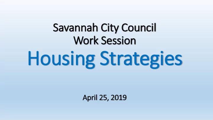 housing strategies