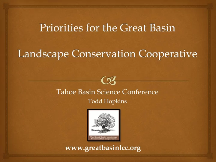 tahoe basin science conference