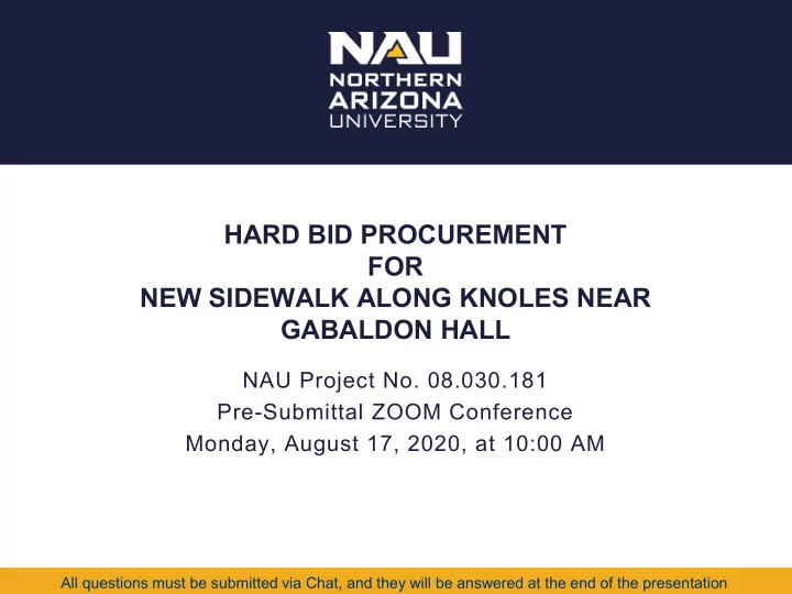 hard bid procurement for new sidewalk along knoles near