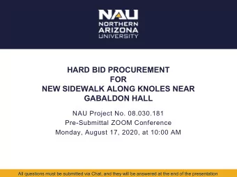 HARD BID PROCUREMENT  FOR  NEW SIDEWALK ALONG KNOLES NEAR  GABALDON HALL  NAU Project No.