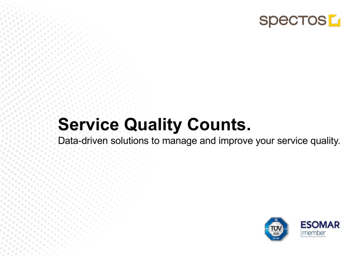 service quality counts