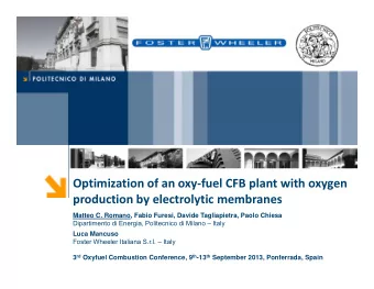 Optimization of an oxy  fuel CFB plant with oxygen  production by electrolytic membranes