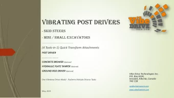 VIBRATING POST DRIVERS - SKID STEERS - MINI / SMALL EXCAVATORS