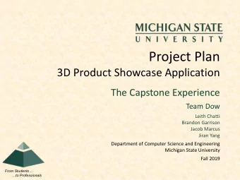 Project Plan  3D Product Showcase Application  The Capstone Experience  Team Dow  Leith Chatti