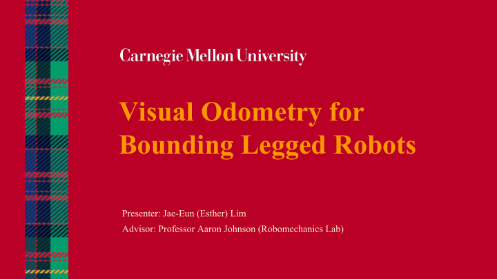 visual odometry for bounding legged robots