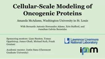 Cellular-Scale Modeling of  Oncogenic Proteins  Amanda McAdams, Washington University in St. Louis