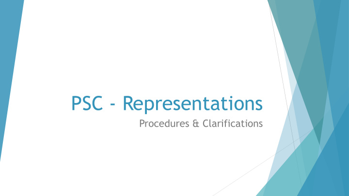 psc representations