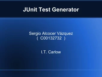 JUnit Test Generator  Sergio Alcocer Vzquez  (  C00132732  )  I.T. Carlow  JUnit Test Generator