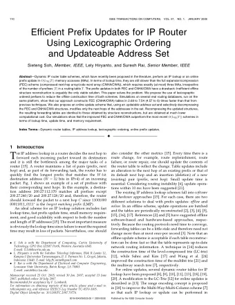 T  also consider the other metrics [15]. Every time there is a HE IP address lookup in a router
