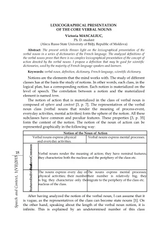 18  Verbal nouns render the meaning of action; they have nominal features; Speech  and Context ,