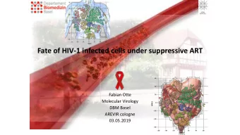 Fate of HIV-1 infected cells under suppressive ART  Fabian Otte  Molecular Virology  DBM Basel