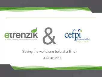 A Service Disabled &amp; Veteran Owned Small Business &amp;  Saving the world one bulb at a time!