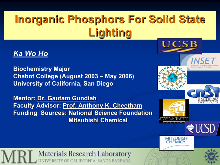 inorganic phosphors for solid state inorganic phosphors