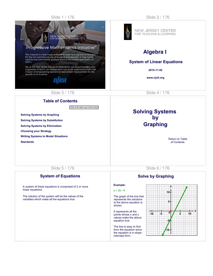 solving systems