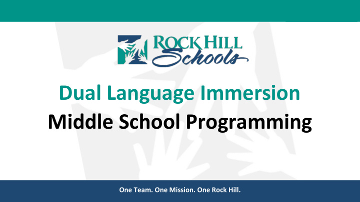 dual language immersion middle school programming