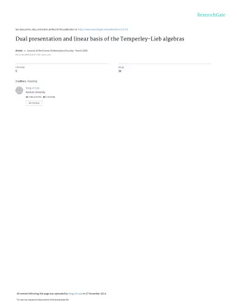 Dual presentation and linear basis of the Temperley-Lieb algebras Article in Journal of the Korean