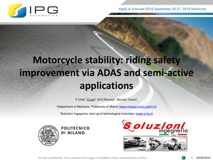 motorcycle stability riding safety improvement via adas