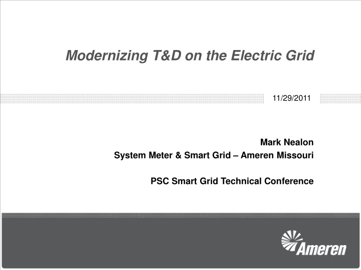 modernizing t d on the electric grid