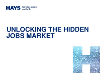 JOBS MARKET  PASSIVE JOB SEARCH  Relying on others to take action for you Focusing on the open