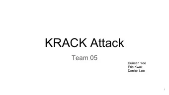 KRACK Attack  Team 05  Duncan Yee  Eric Kwok  Derrick Lee  1  Content  Introduction  Overview