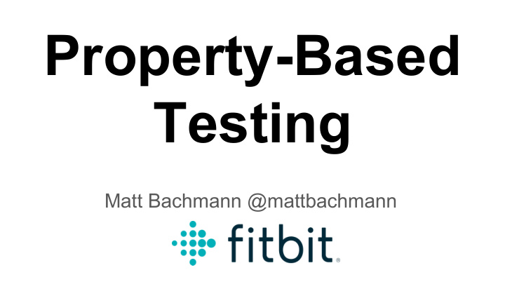 property based testing