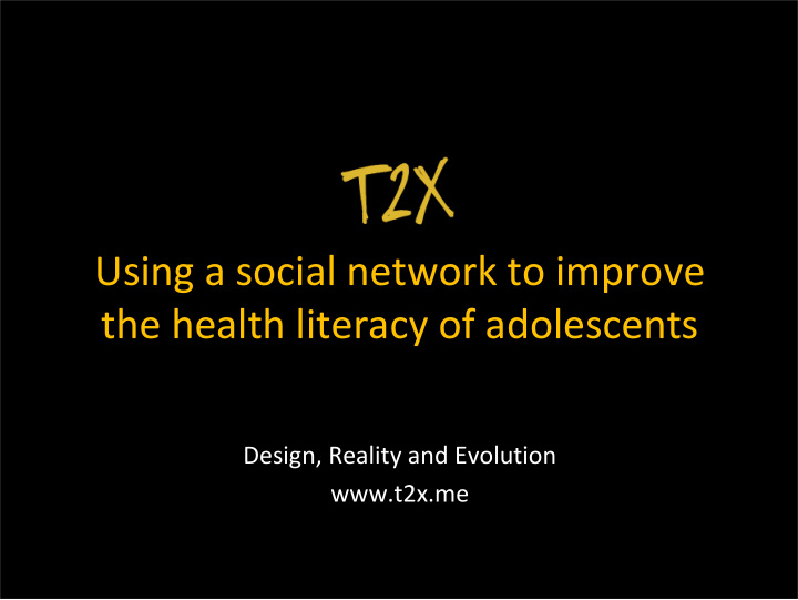 using a social network to improve the health literacy of