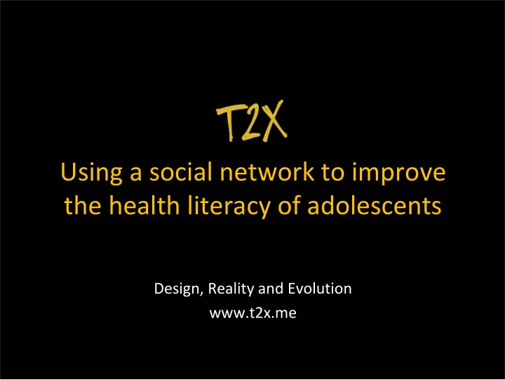 using a social network to improve the health literacy of